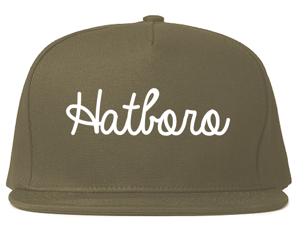 Hatboro Pennsylvania PA Script Mens Snapback Hat Grey