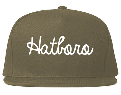 Hatboro Pennsylvania PA Script Mens Snapback Hat Grey