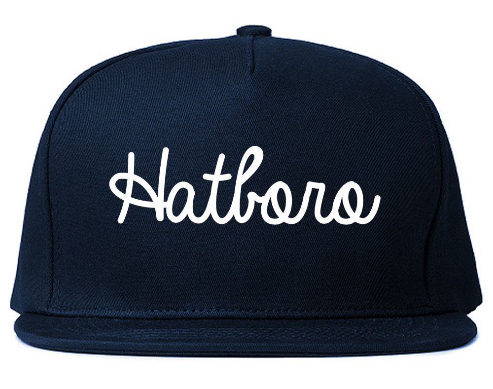 Hatboro Pennsylvania PA Script Mens Snapback Hat Navy Blue