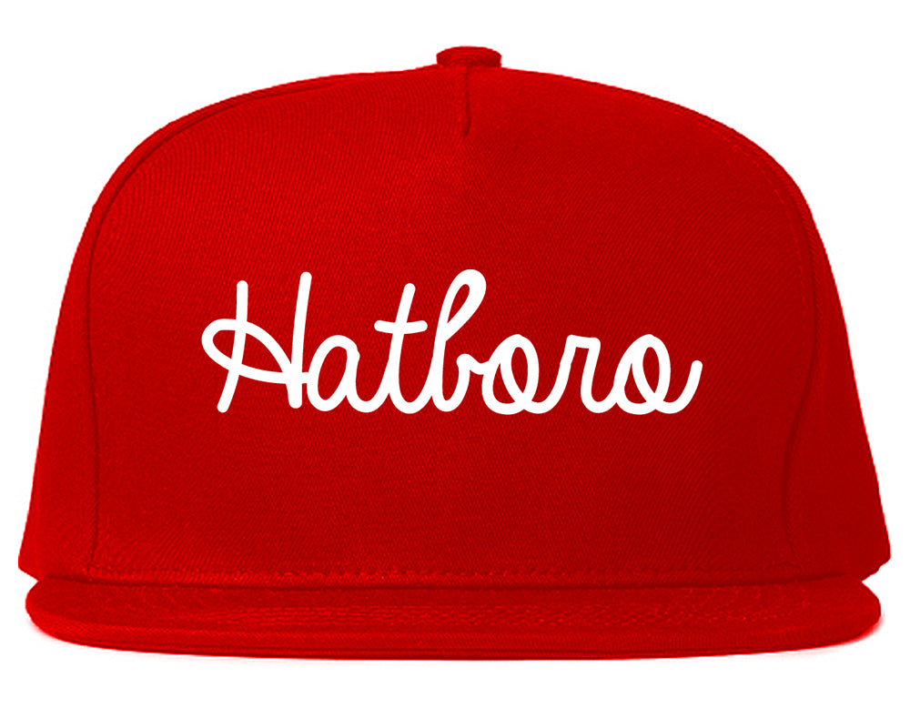 Hatboro Pennsylvania PA Script Mens Snapback Hat Red