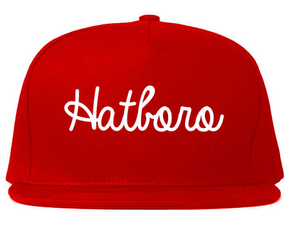 Hatboro Pennsylvania PA Script Mens Snapback Hat Red