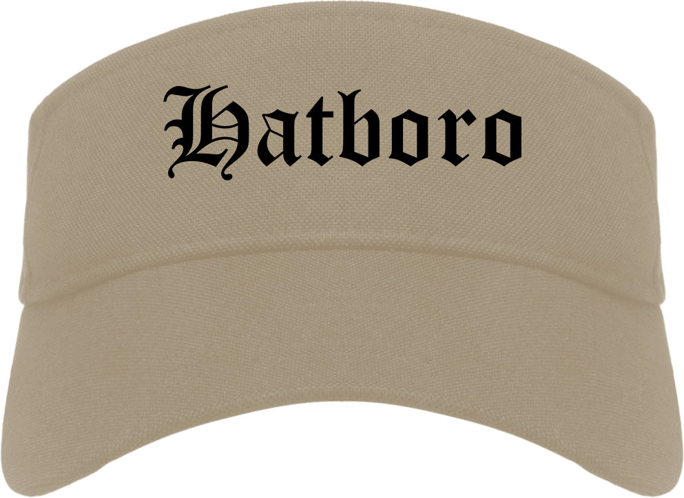 Hatboro Pennsylvania PA Old English Mens Visor Cap Hat Khaki