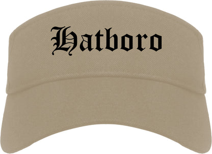 Hatboro Pennsylvania PA Old English Mens Visor Cap Hat Khaki