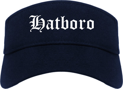 Hatboro Pennsylvania PA Old English Mens Visor Cap Hat Navy Blue