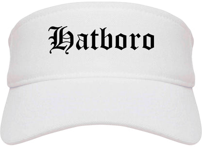 Hatboro Pennsylvania PA Old English Mens Visor Cap Hat White