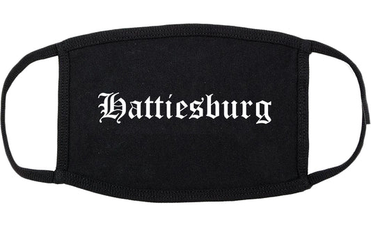 Hattiesburg Mississippi MS Old English Cotton Face Mask Black