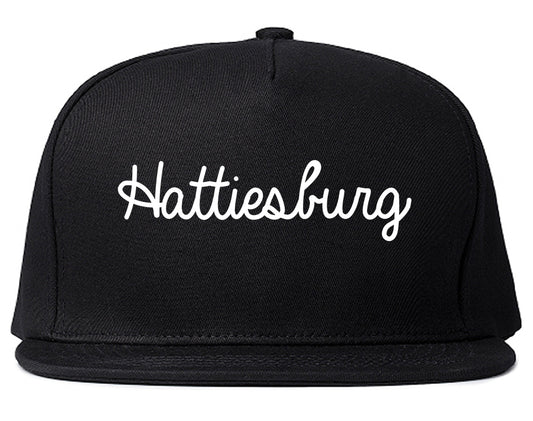 Hattiesburg Mississippi MS Script Mens Snapback Hat Black