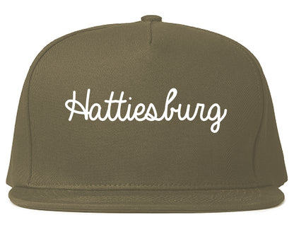 Hattiesburg Mississippi MS Script Mens Snapback Hat Grey