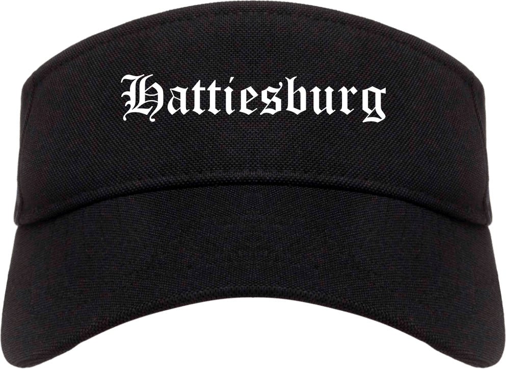 Hattiesburg Mississippi MS Old English Mens Visor Cap Hat Black