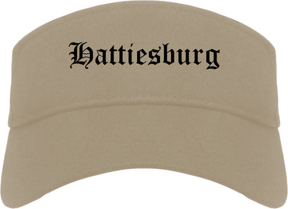 Hattiesburg Mississippi MS Old English Mens Visor Cap Hat Khaki