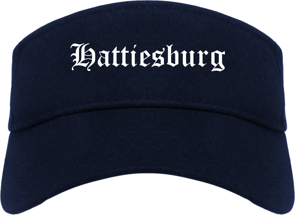 Hattiesburg Mississippi MS Old English Mens Visor Cap Hat Navy Blue