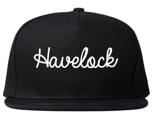 Havelock North Carolina NC Script Mens Snapback Hat Black