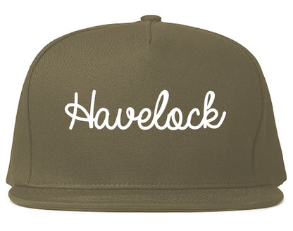 Havelock North Carolina NC Script Mens Snapback Hat Grey
