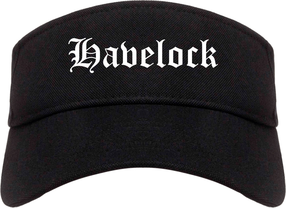 Havelock North Carolina NC Old English Mens Visor Cap Hat Black