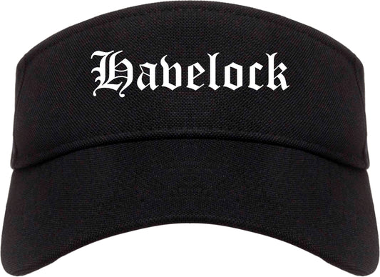 Havelock North Carolina NC Old English Mens Visor Cap Hat Black
