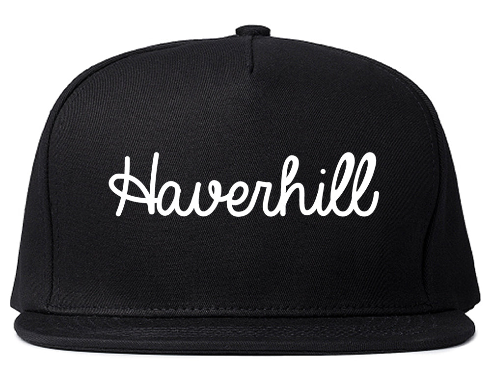 Haverhill Massachusetts MA Script Mens Snapback Hat Black