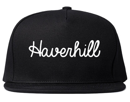 Haverhill Massachusetts MA Script Mens Snapback Hat Black