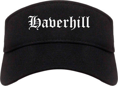 Haverhill Massachusetts MA Old English Mens Visor Cap Hat Black