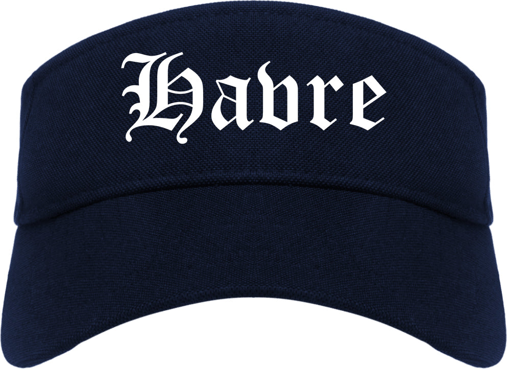 Havre Montana MT Old English Mens Visor Cap Hat Navy Blue