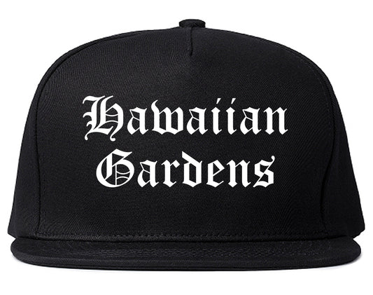 Hawaiian Gardens California CA Old English Mens Snapback Hat Black