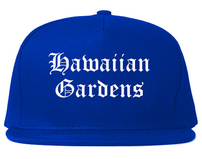 Hawaiian Gardens California CA Old English Mens Snapback Hat Royal Blue