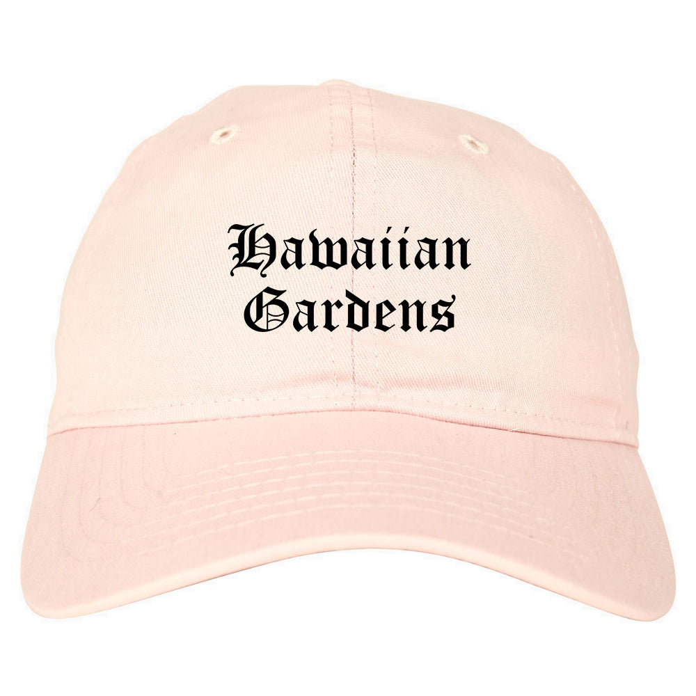 Hawaiian Gardens California CA Old English Mens Dad Hat Baseball Cap Pink