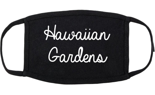 Hawaiian Gardens California CA Script Cotton Face Mask Black