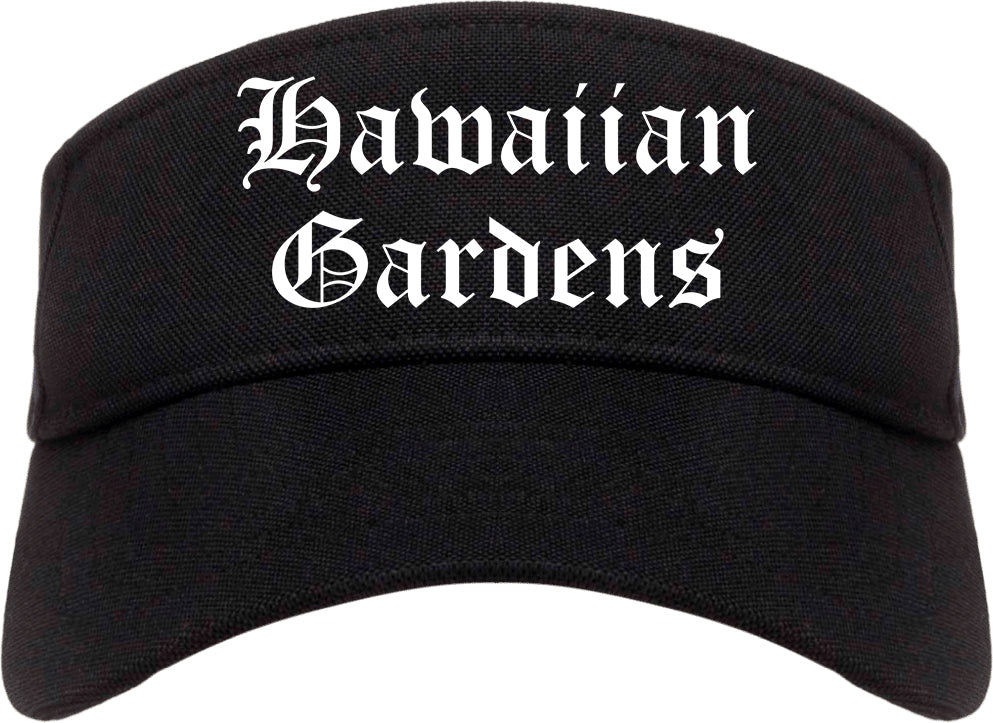 Hawaiian Gardens California CA Old English Mens Visor Cap Hat Black
