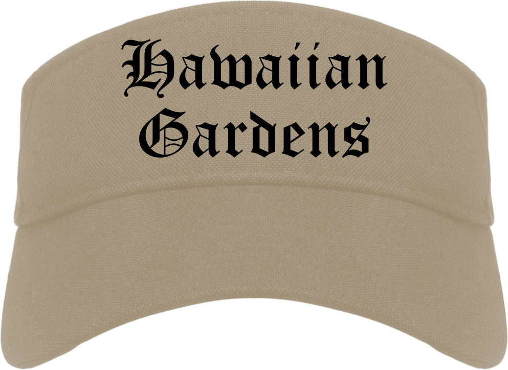 Hawaiian Gardens California CA Old English Mens Visor Cap Hat Khaki