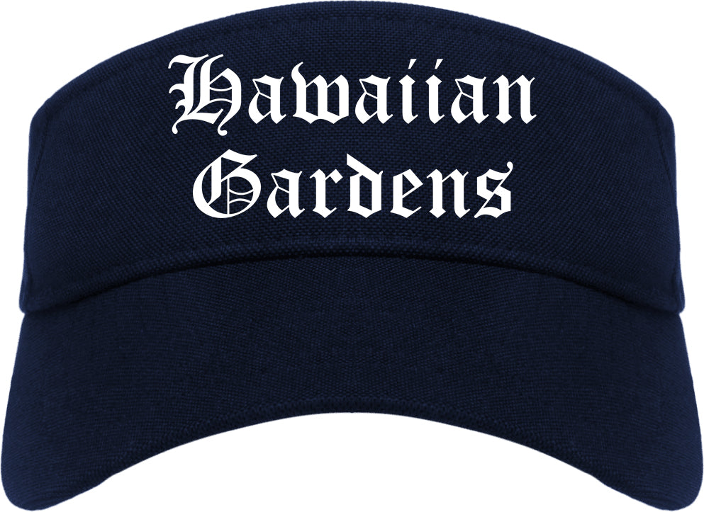 Hawaiian Gardens California CA Old English Mens Visor Cap Hat Navy Blue
