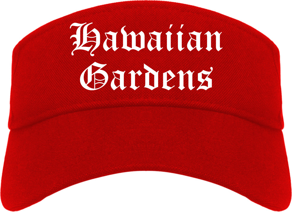 Hawaiian Gardens California CA Old English Mens Visor Cap Hat Red