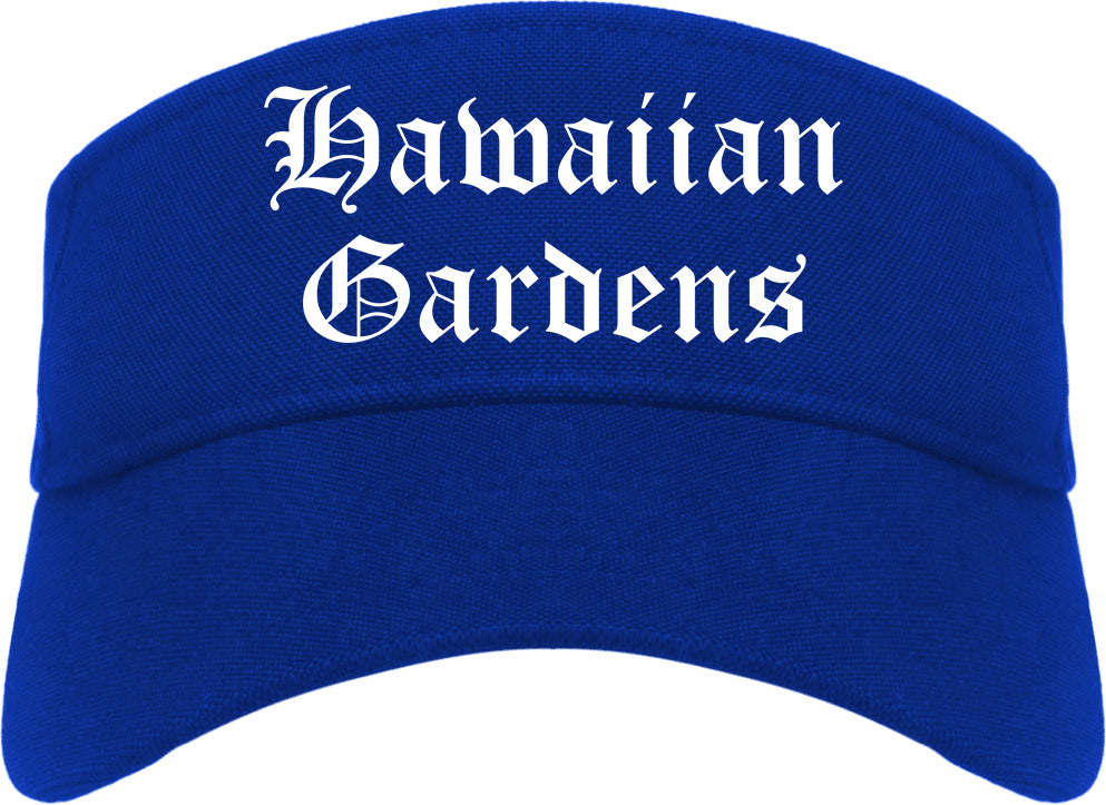 Hawaiian Gardens California CA Old English Mens Visor Cap Hat Royal Blue