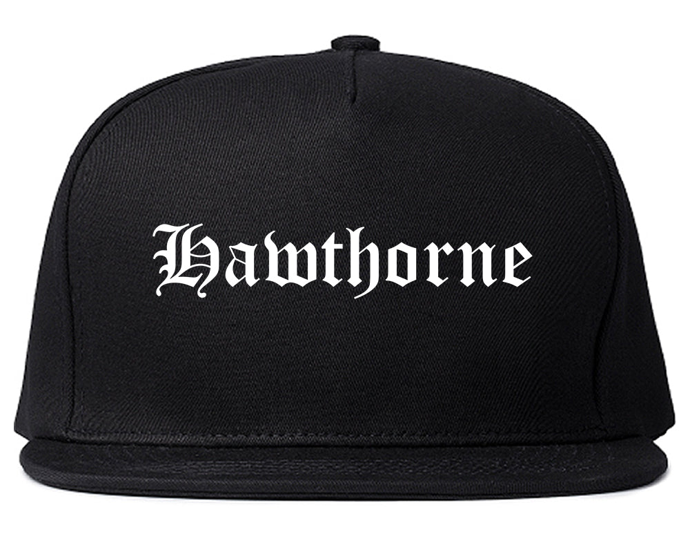 Hawthorne California CA Old English Mens Snapback Hat Black