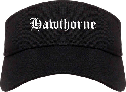 Hawthorne California CA Old English Mens Visor Cap Hat Black