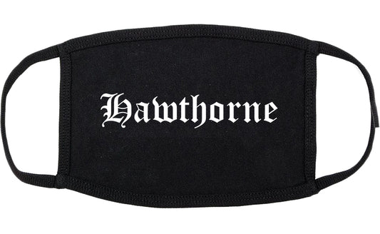 Hawthorne New Jersey NJ Old English Cotton Face Mask Black