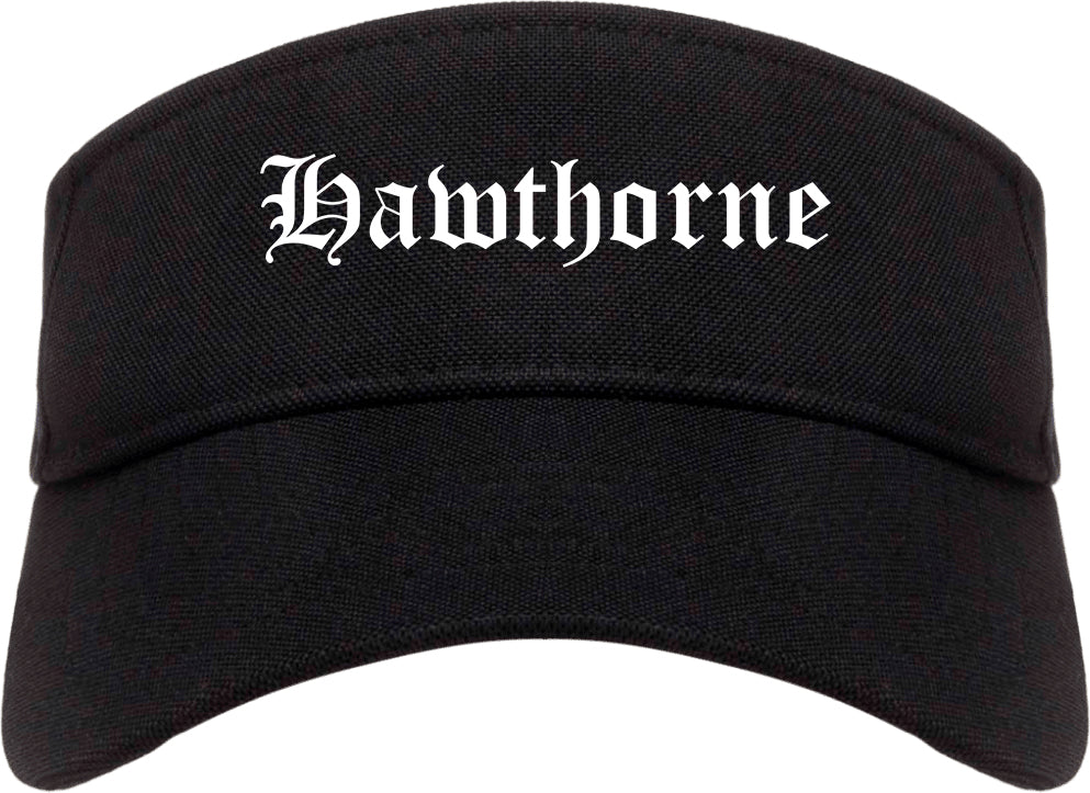 Hawthorne New Jersey NJ Old English Mens Visor Cap Hat Black