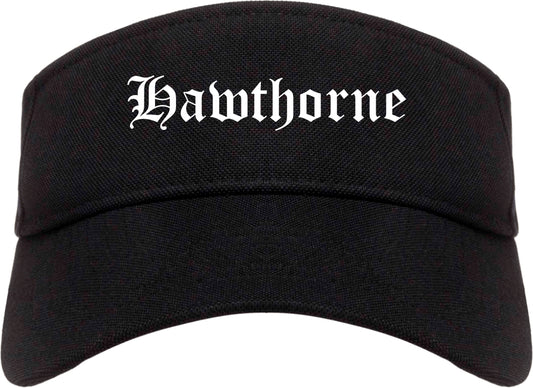 Hawthorne New Jersey NJ Old English Mens Visor Cap Hat Black
