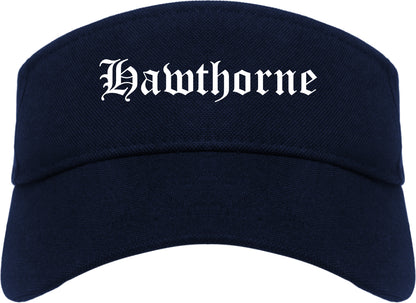 Hawthorne New Jersey NJ Old English Mens Visor Cap Hat Navy Blue