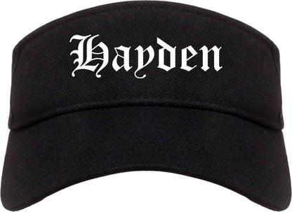 Hayden Idaho ID Old English Mens Visor Cap Hat Black