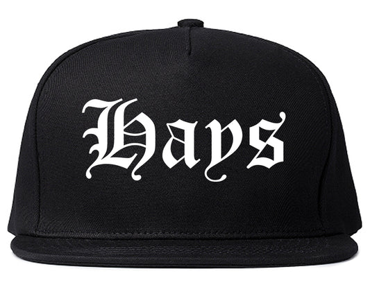 Hays Kansas KS Old English Mens Snapback Hat Black