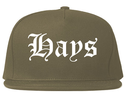 Hays Kansas KS Old English Mens Snapback Hat Grey