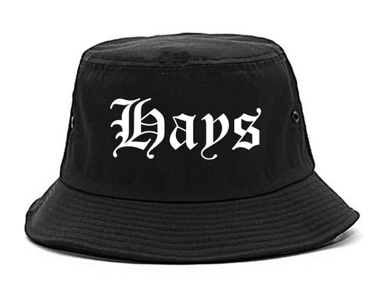 Hays Kansas KS Old English Mens Bucket Hat Black