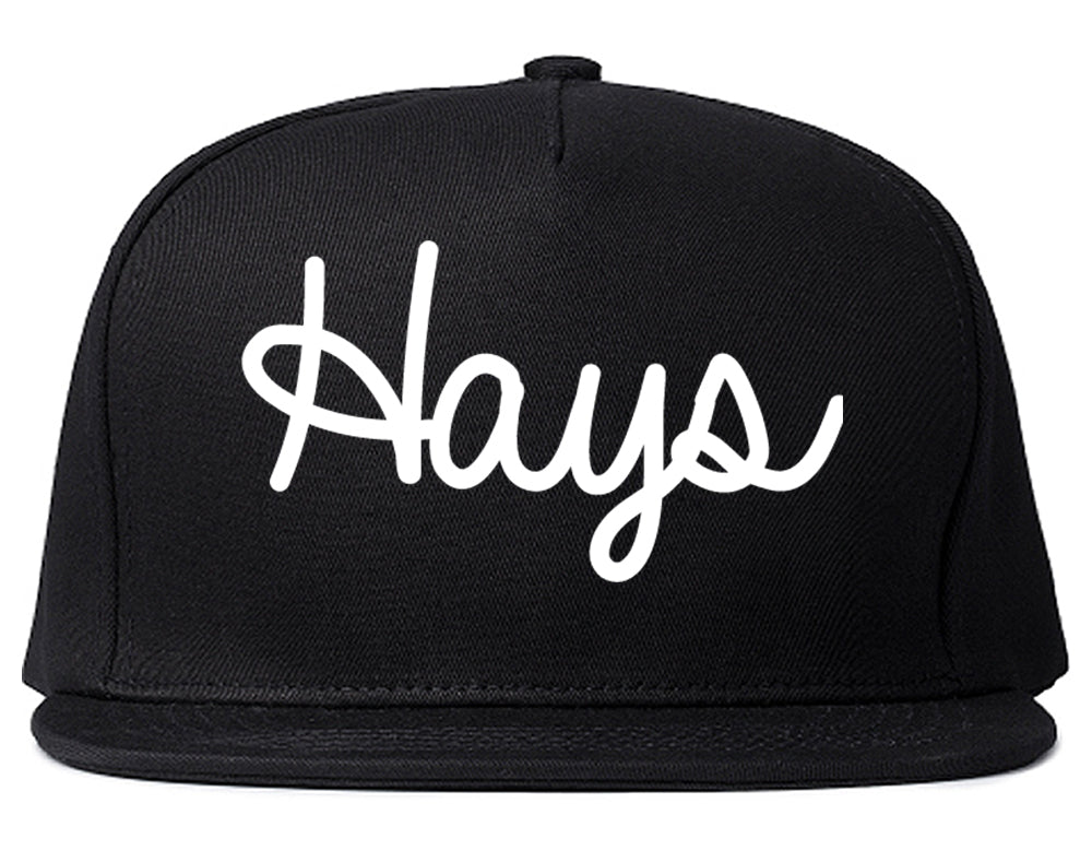 Hays Kansas KS Script Mens Snapback Hat Black