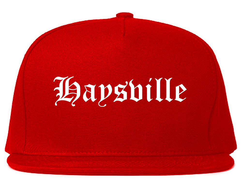Haysville Kansas KS Old English Mens Snapback Hat Red