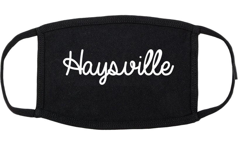 Haysville Kansas KS Script Cotton Face Mask Black