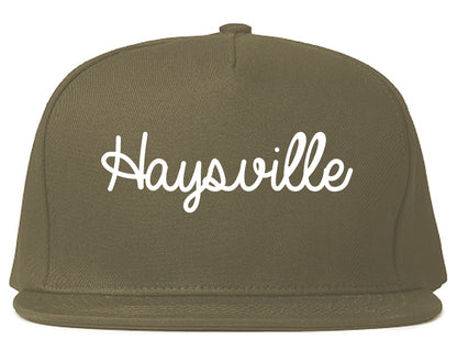 Haysville Kansas KS Script Mens Snapback Hat Grey