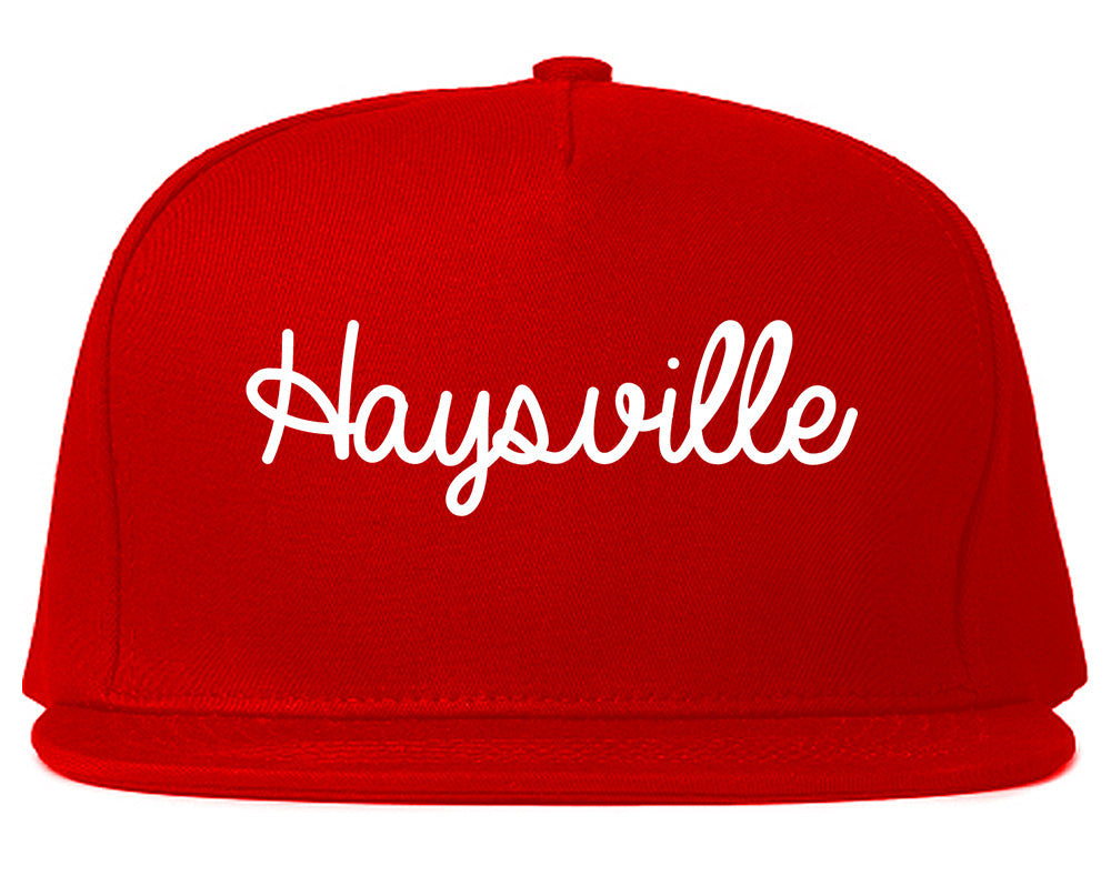 Haysville Kansas KS Script Mens Snapback Hat Red