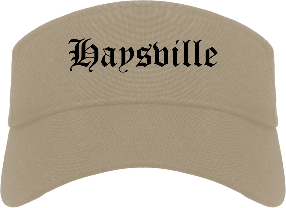 Haysville Kansas KS Old English Mens Visor Cap Hat Khaki