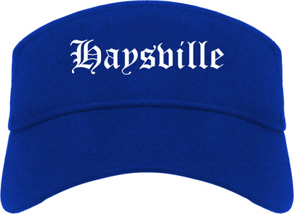 Haysville Kansas KS Old English Mens Visor Cap Hat Royal Blue