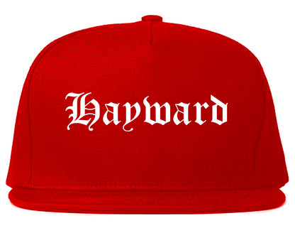Hayward California CA Old English Mens Snapback Hat Red